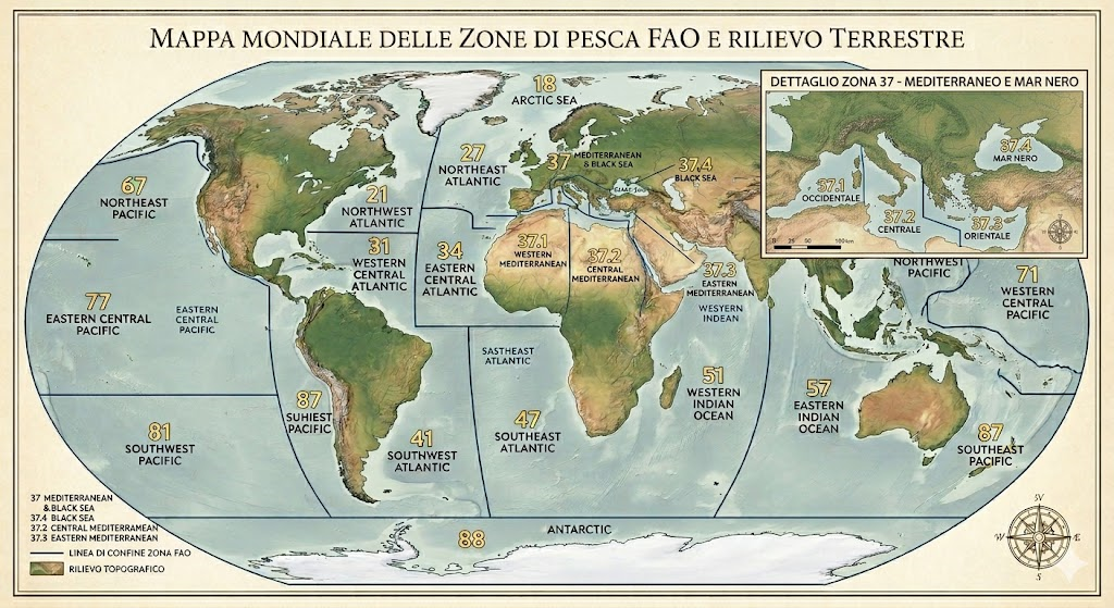 Mappa Zone FAO globale